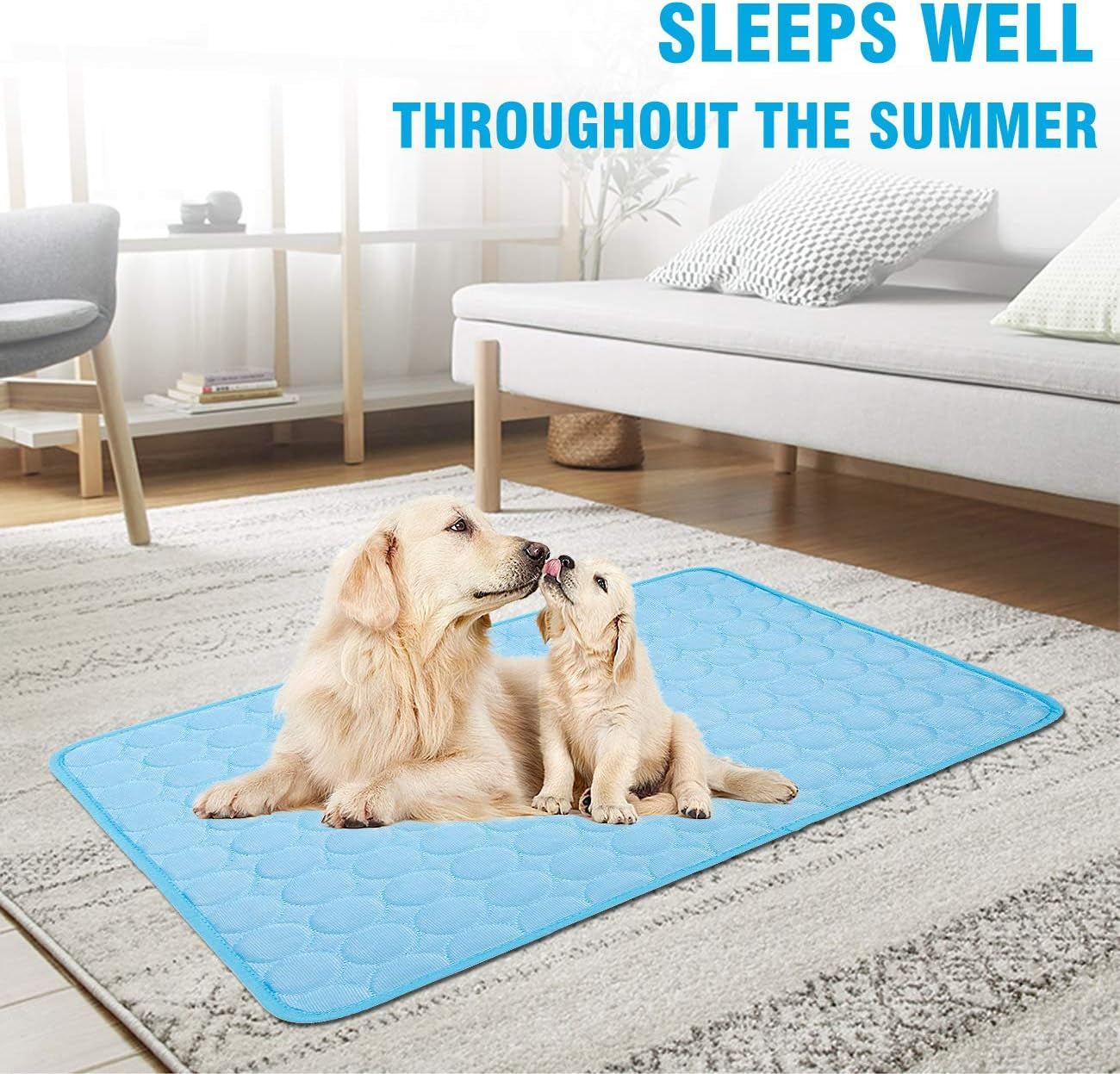 Dog Cooling Mat, Pet Dog Self Cooling Pad, Ice Silk Washable Summer Cooling Mat for Dogs Cats, Kennels, Crates and Beds