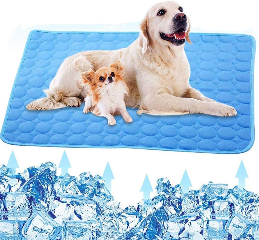 Dog Cooling Mat, Pet Dog Self Cooling Pad, Ice Silk Washable Summer Cooling Mat for Dogs Cats, Kennels, Crates and Beds