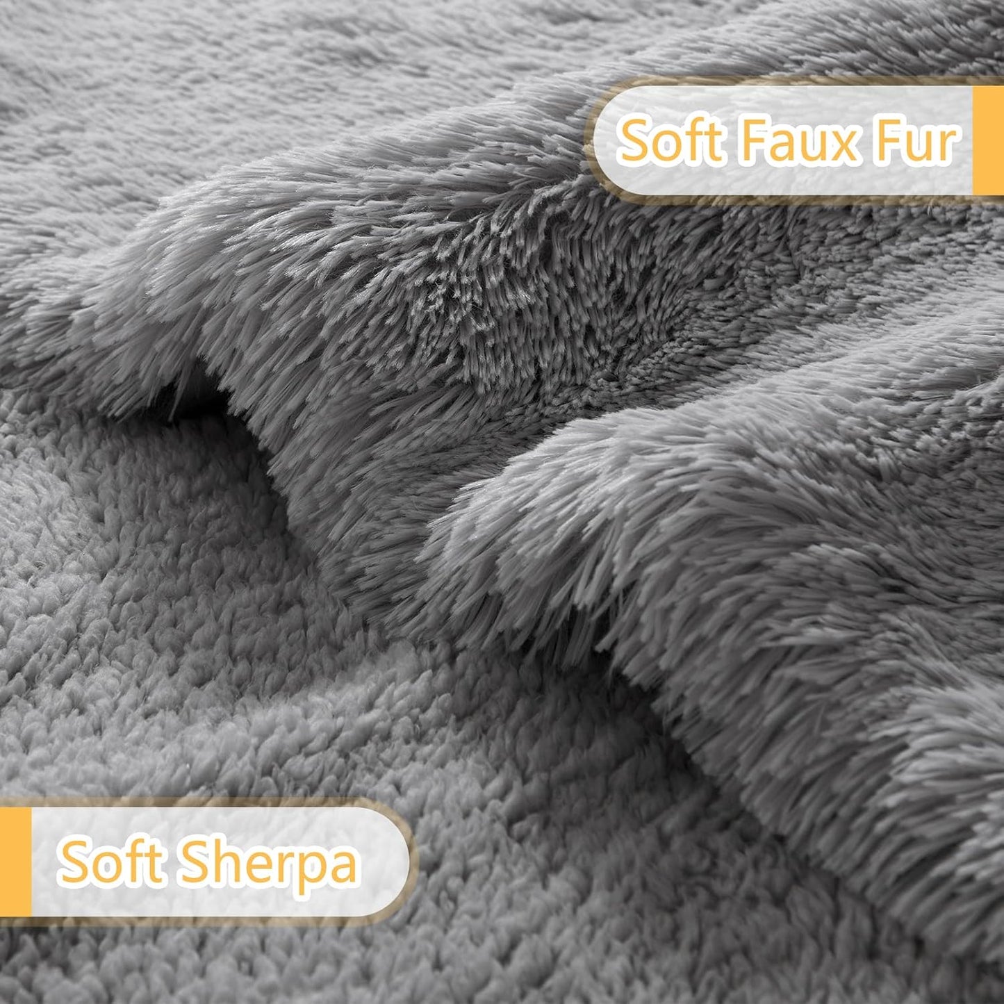 Luxury Fluffy Dog Blanket, Extra Soft and Warm Sherpa Fleece Pet Blankets for Dogs Cats, Plush Furry Faux Fur Puppy Throw Cover, 20''X30'' Grey