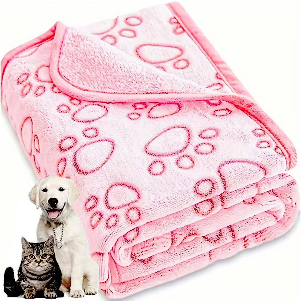 Soft Fluffy High Quality Pet Blanket Cute Paw Print Dog Blanket Pet Mat Warm and Comfortable Blanket for Cat Dogs